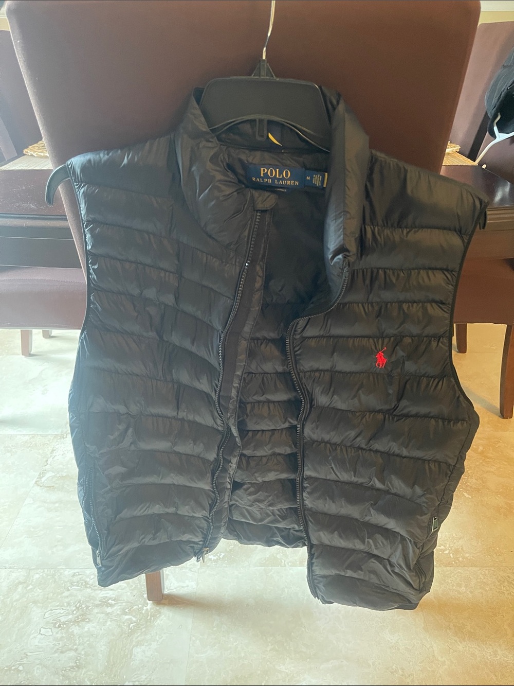 Polo by Ralph Lauren Black Quilted Vest with Red Pony